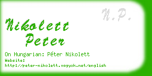 nikolett peter business card